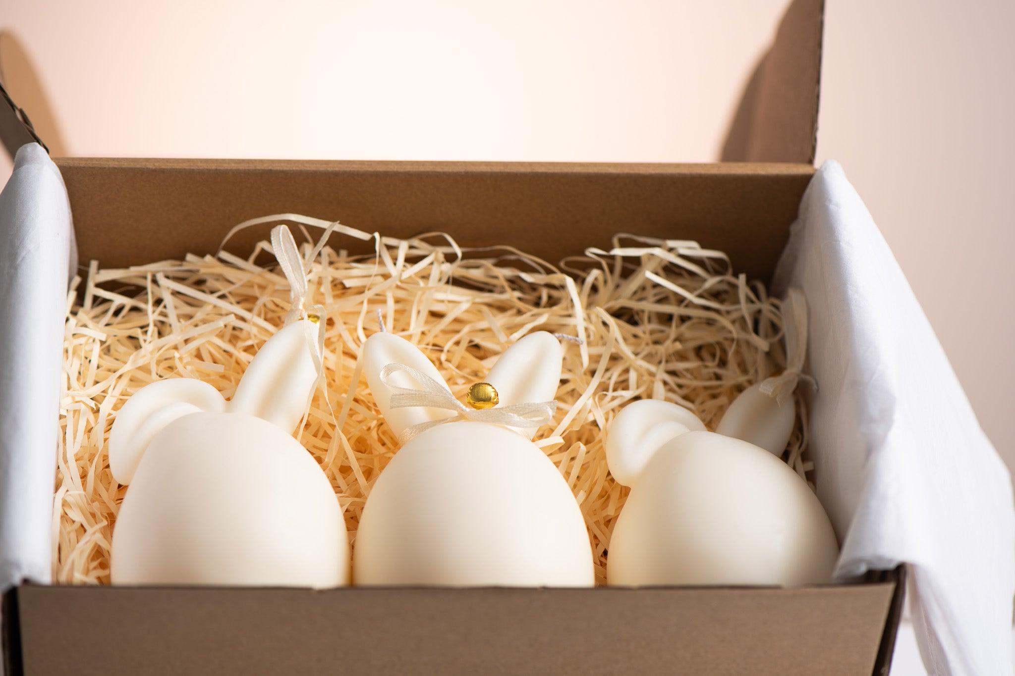 Set of 3 Easter bunny shaped eggs - Beaut Natural