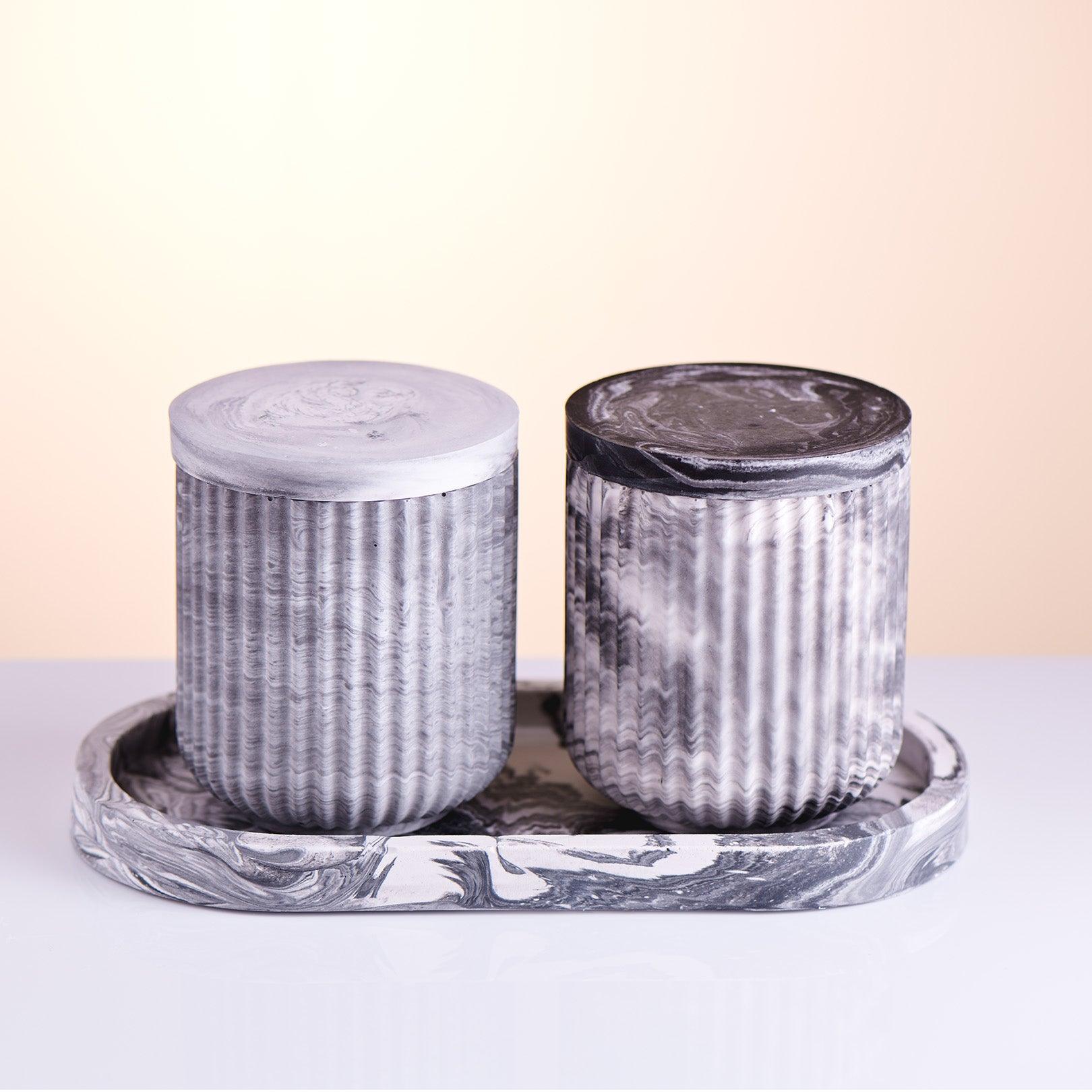 Soy Wax Candle in Ribbed Jar