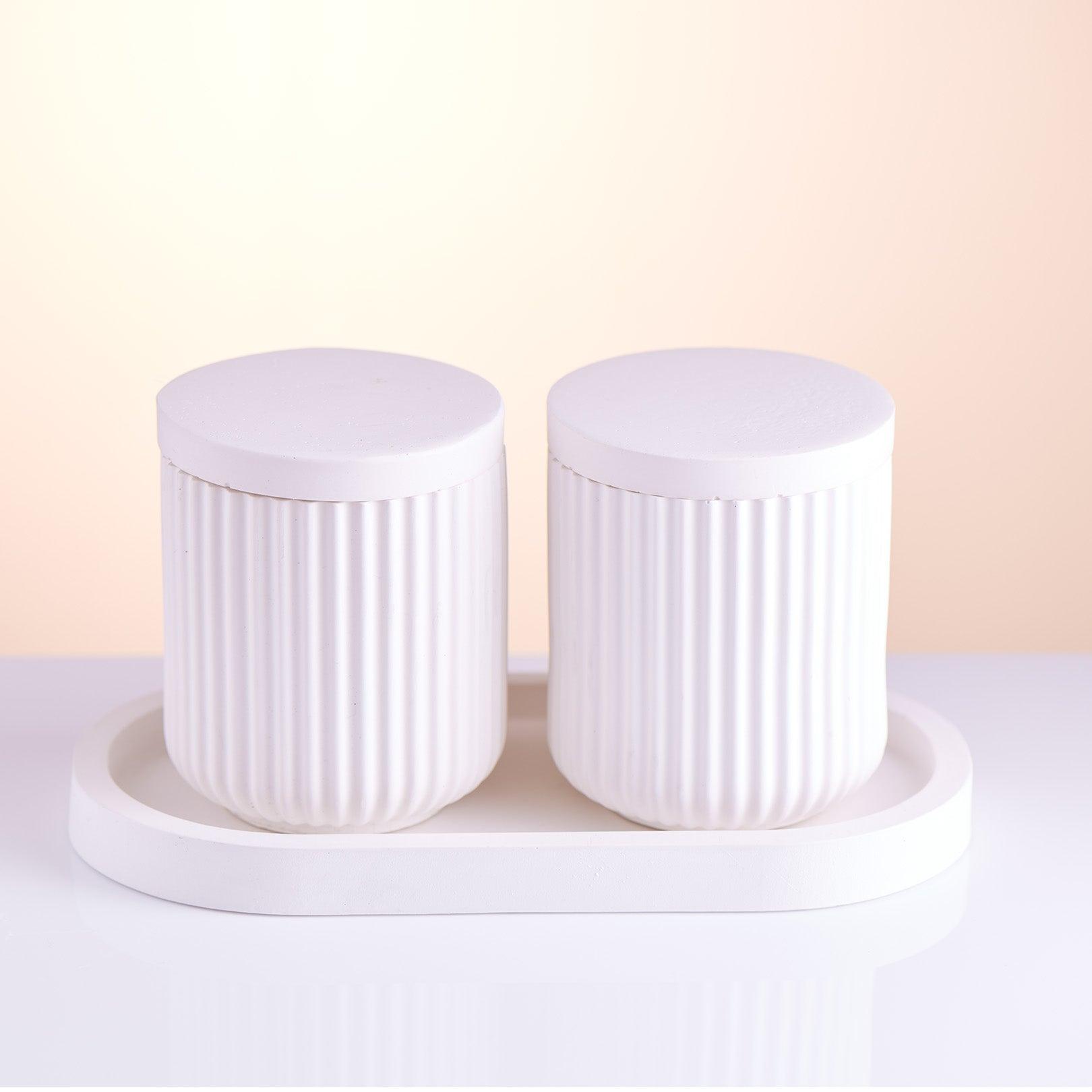 Soy Wax Candle in Ribbed Jar