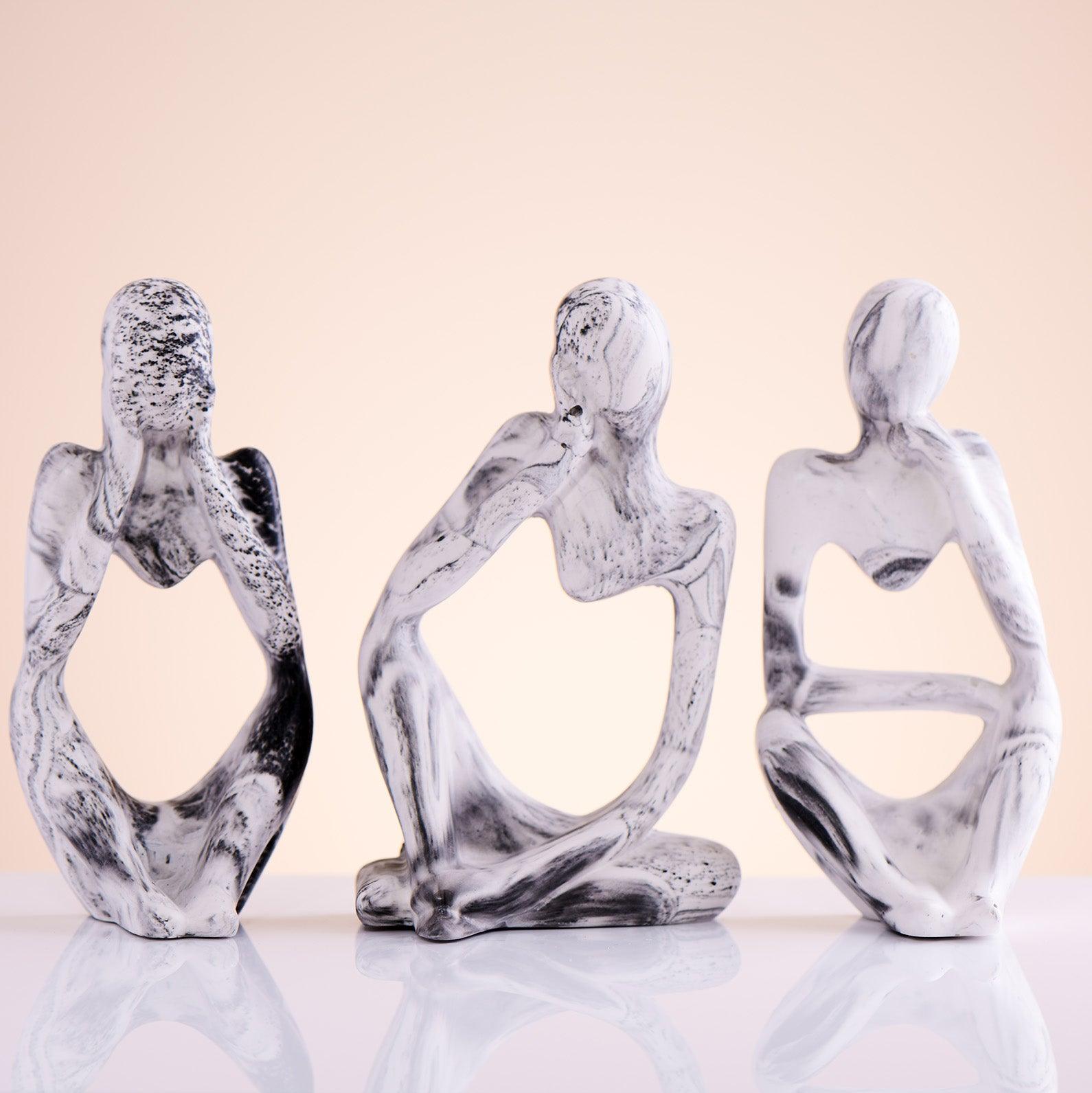 Set of 3 Thinker Statues - Beaut Natural