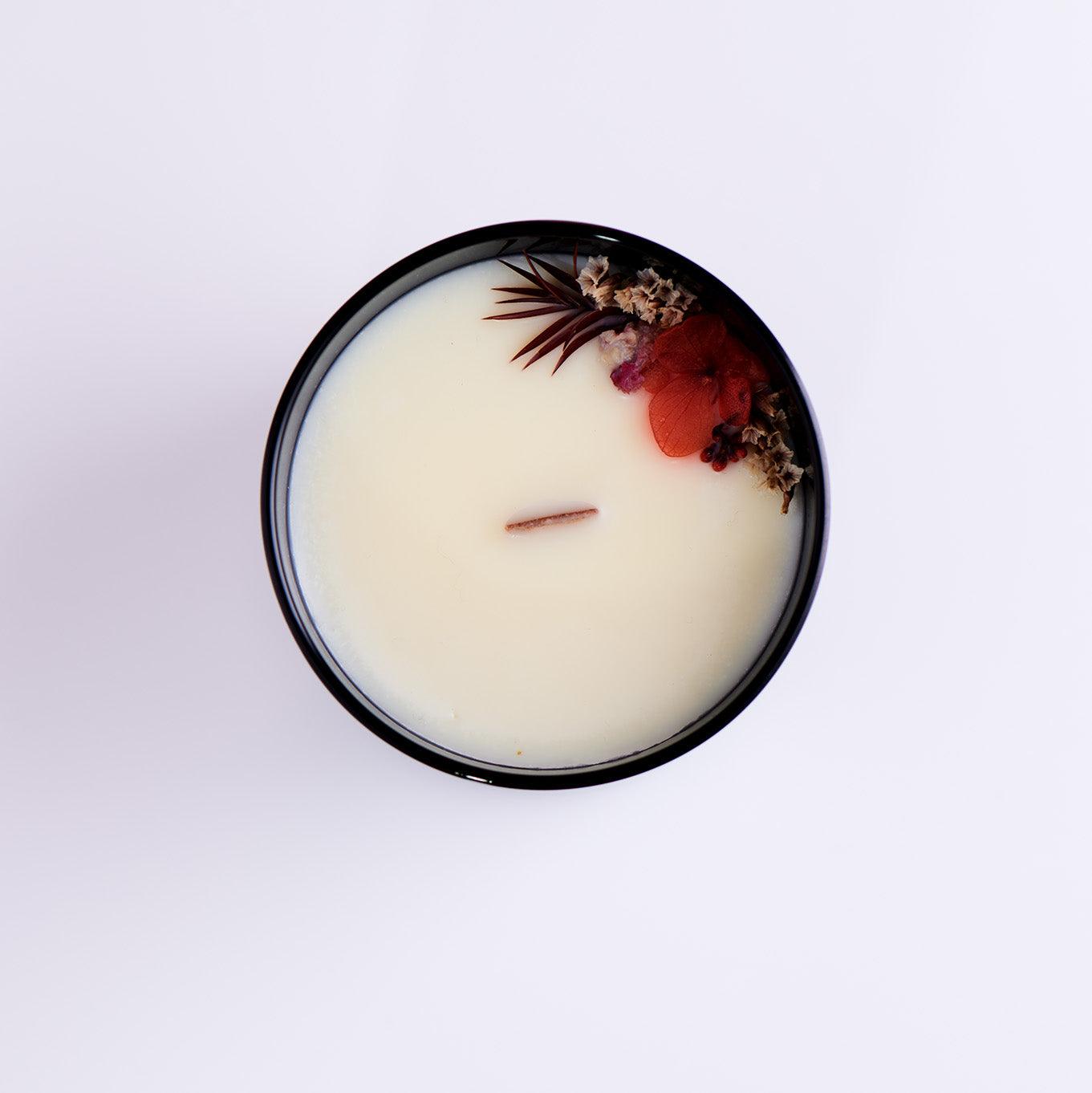 Grapefruit Vanilla Delight Soy Wax Candle in the glass container