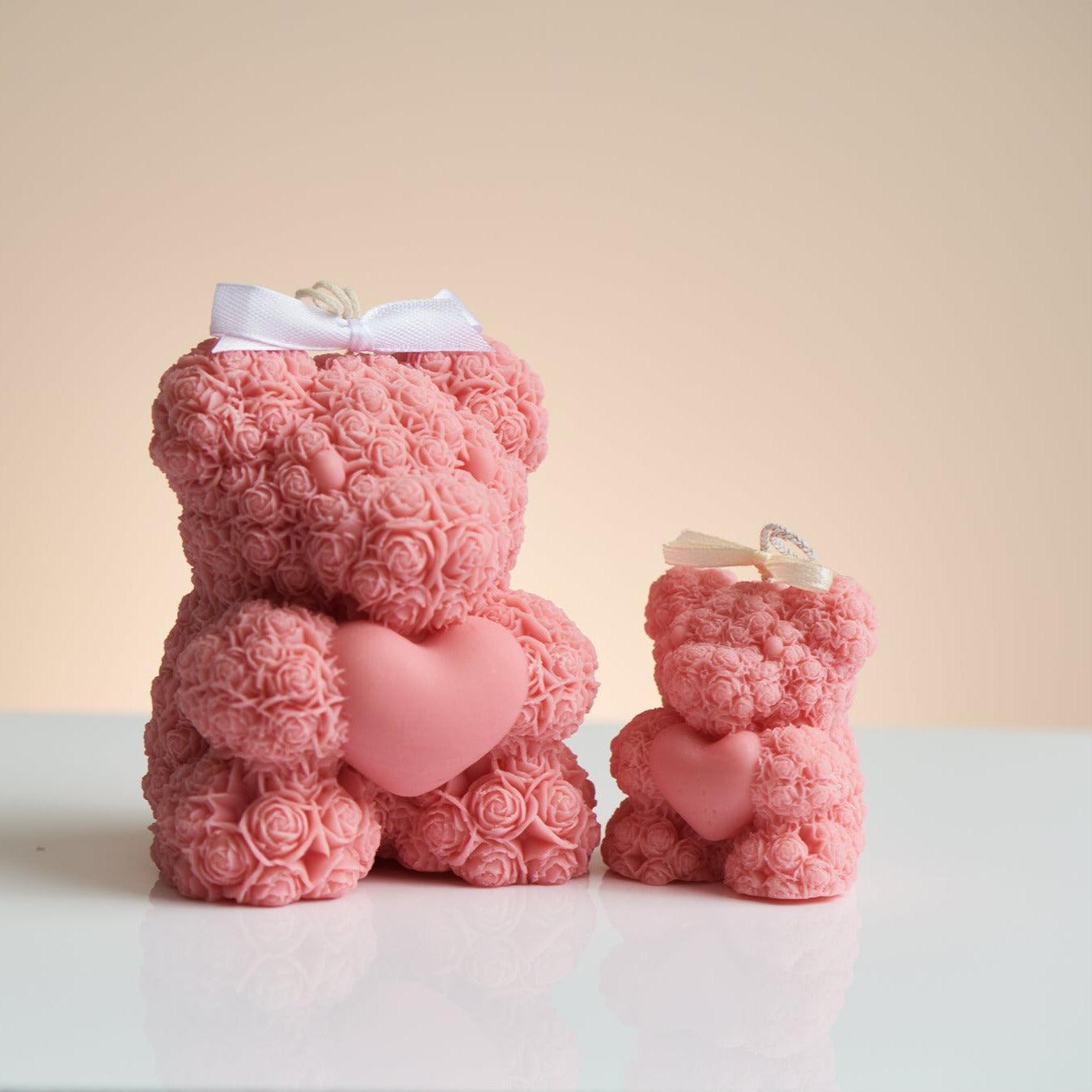 Rose Teddy Bear Candle - Beaut Natural