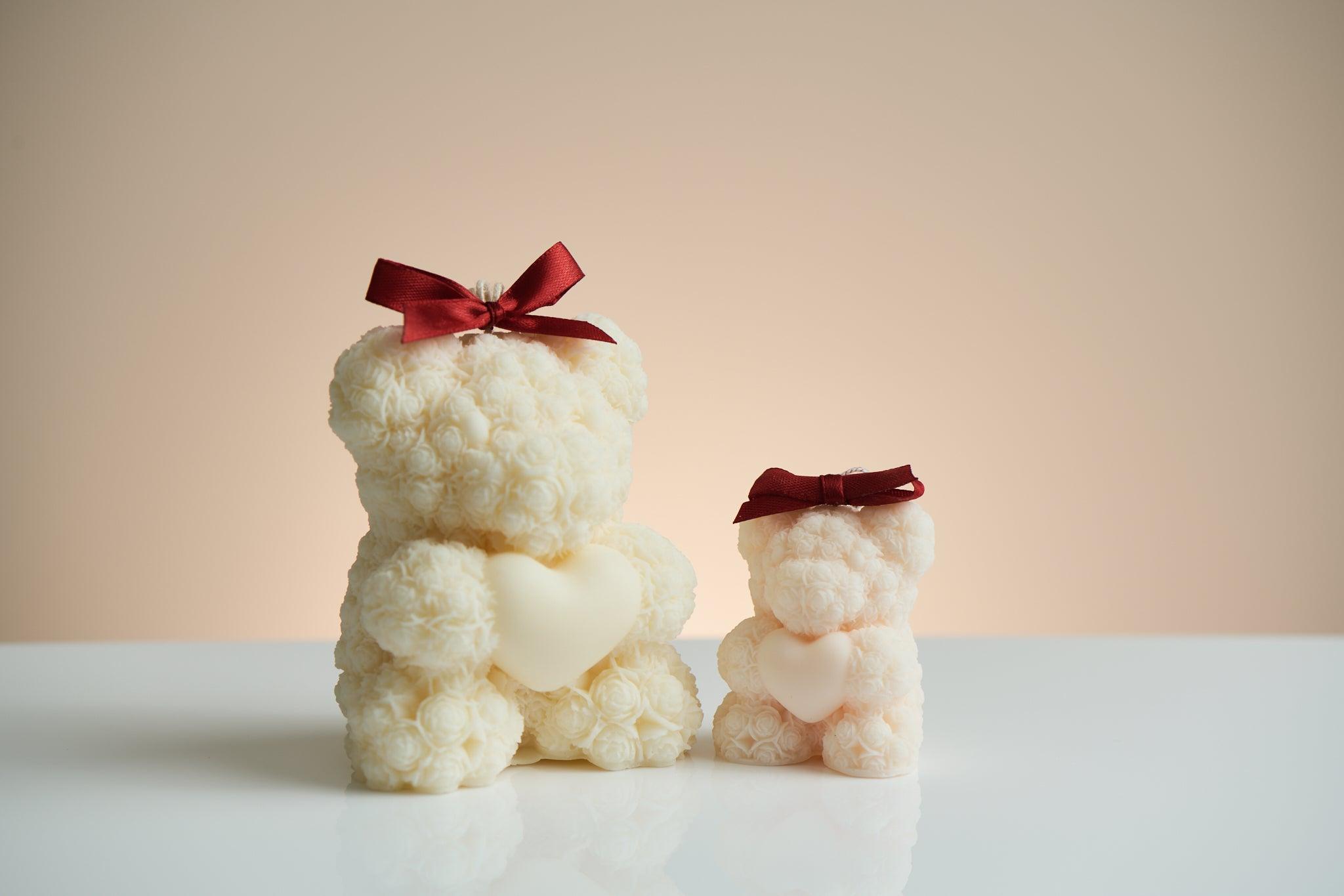 Rose Teddy Bear Candle - Beaut Natural