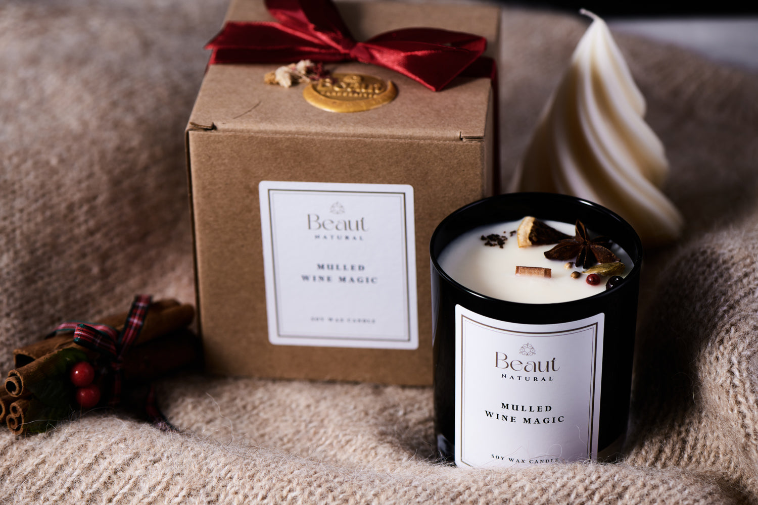 Mulled Wine Magic Soy Wax Candle in the glass container