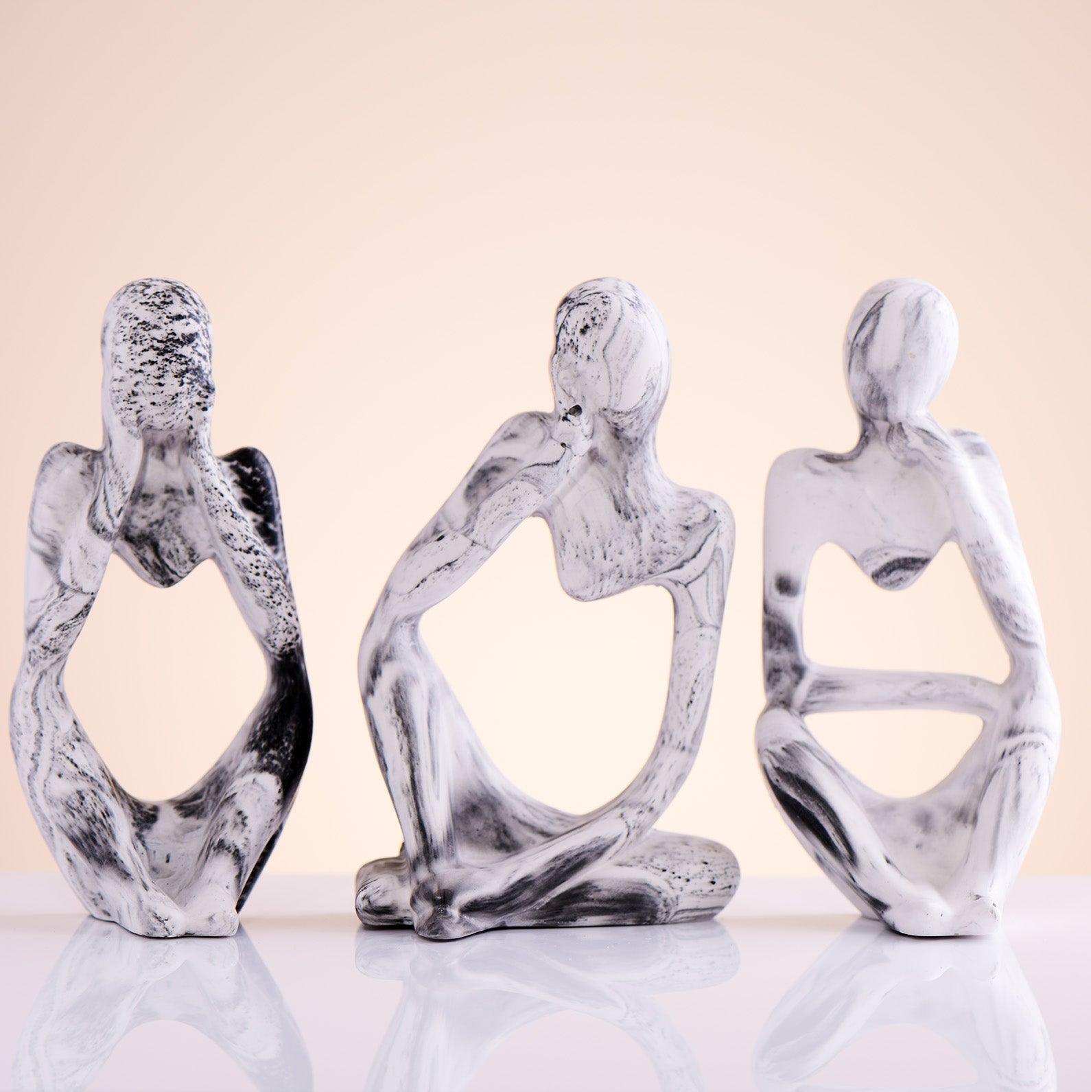 Set of 3 Thinker Statues